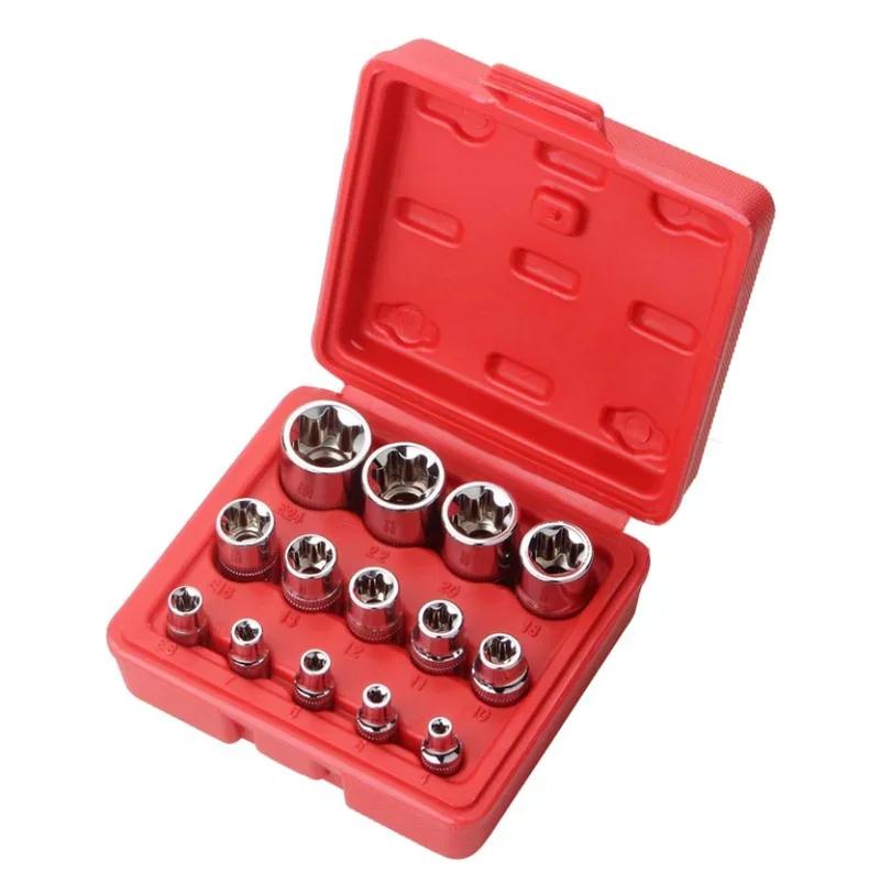 Jeu de douilles en forme d'étoile femelle Torx Bit, outil de réparation de voiture, 5/14 pouces, 1/4