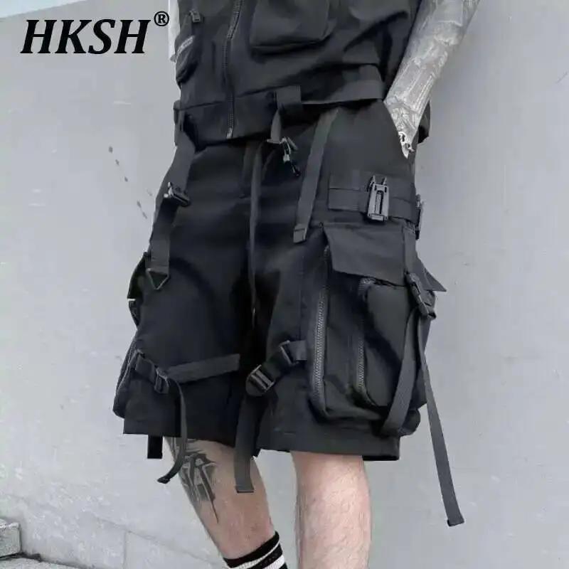 HKSH été fonctionnel marée Shorts hommes marée tactique foncé ample Techwear droit genou longueur pa