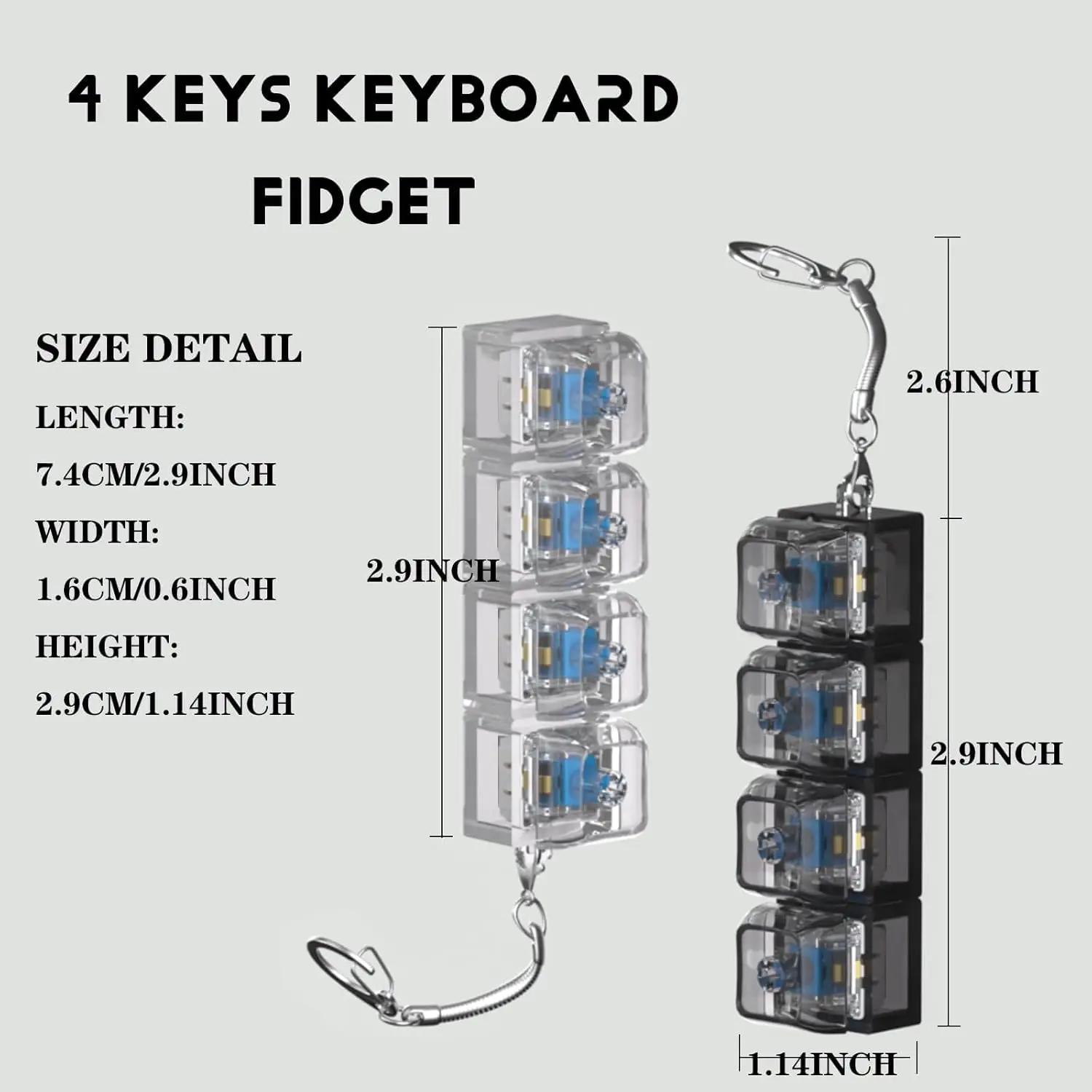 Porte-clés clavier LED, jouet Fidget pour adultes, Fidget Clicker, décompression, Gadget anti-Stress