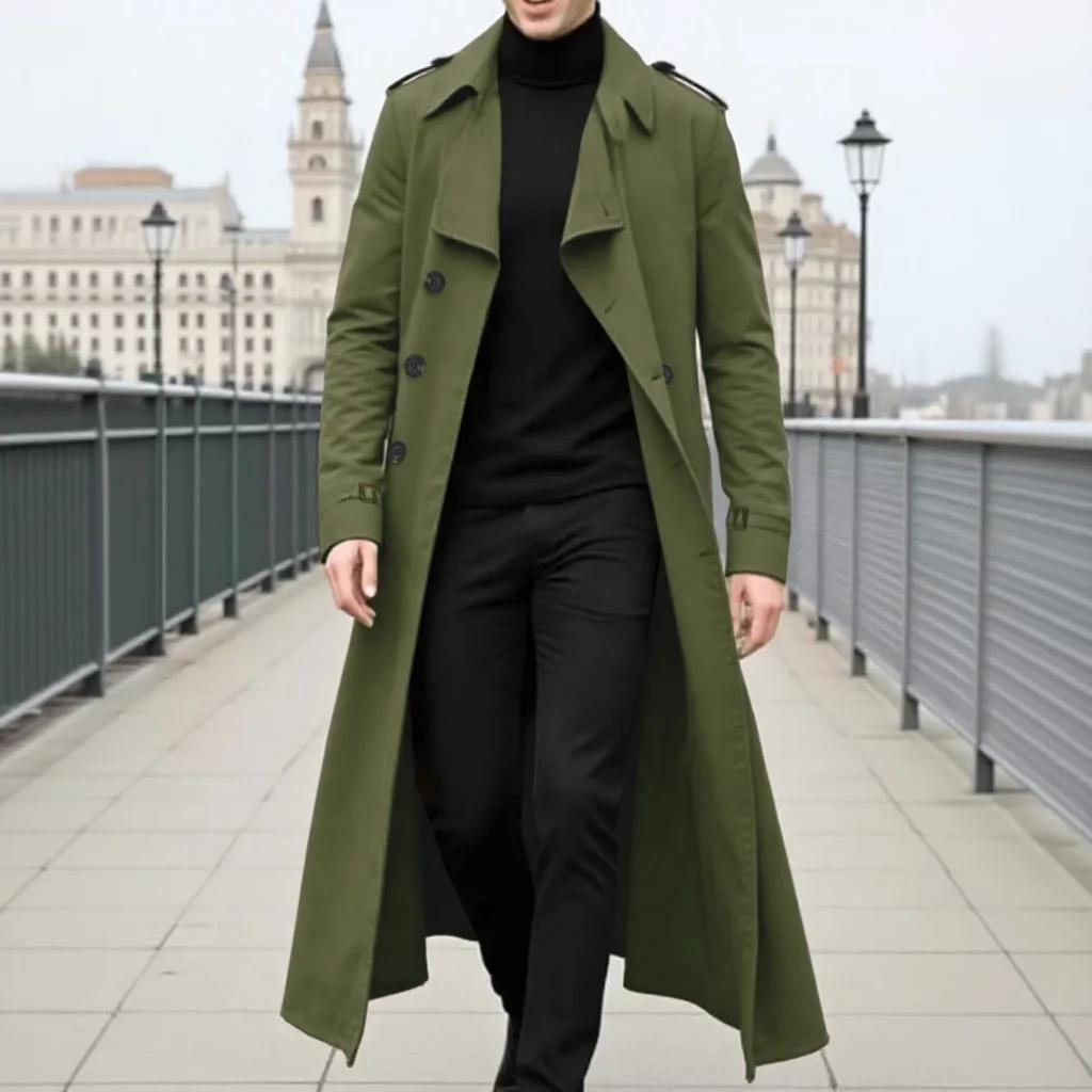 Veste coupe-vent longue polyvalente pour hommes: Trench-Coat léger printemps-automne pour Streetwear