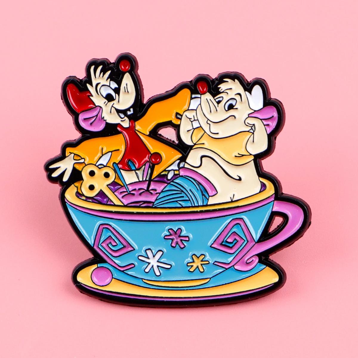 Lot de 20/50/100 broches en émail sur le thème des animaux, série Princesse de dessin animé, épingle