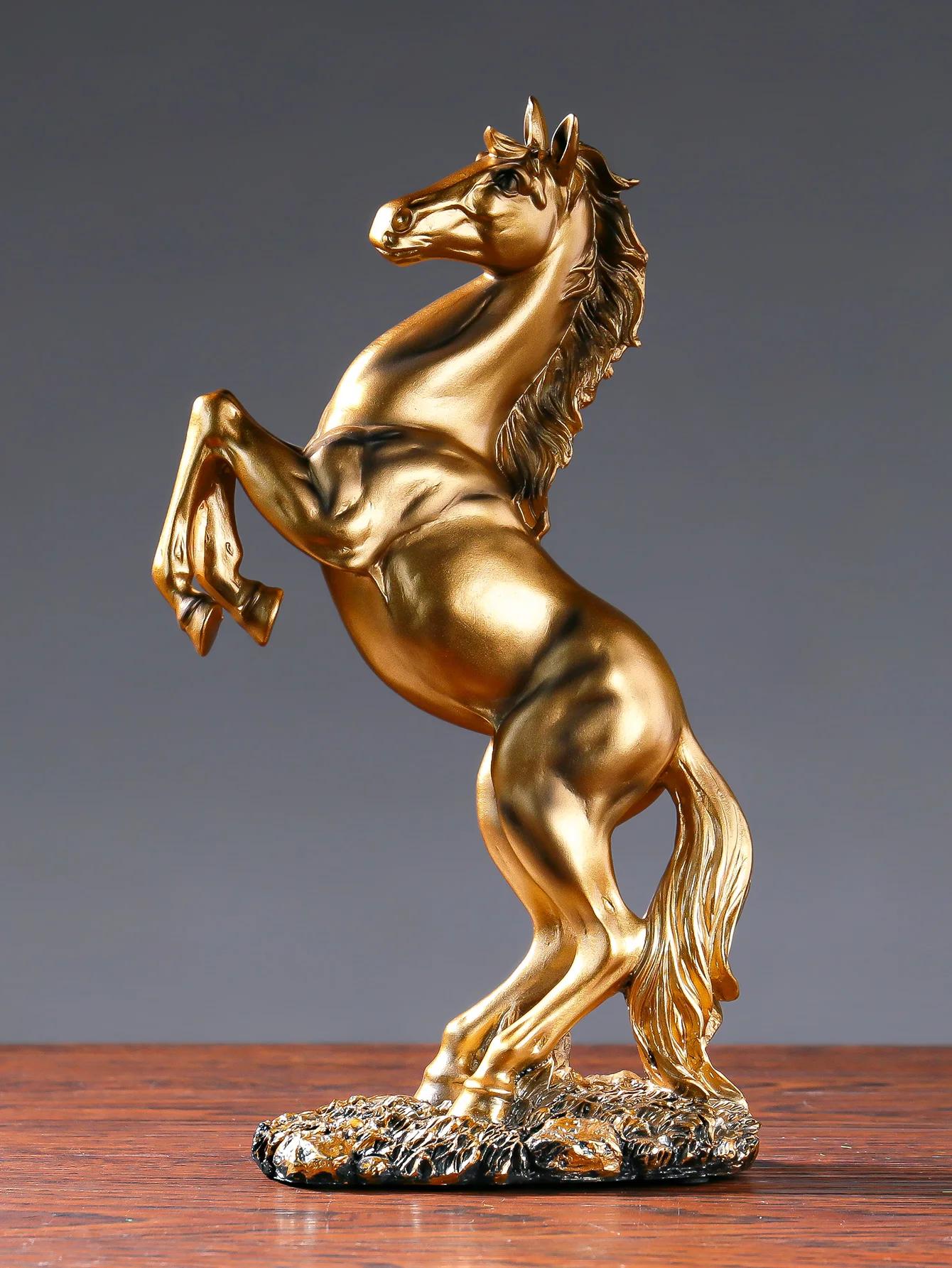 Statue de cheval de la victoire en résine, figurine animale décorative pour le salon, l'armoire et l