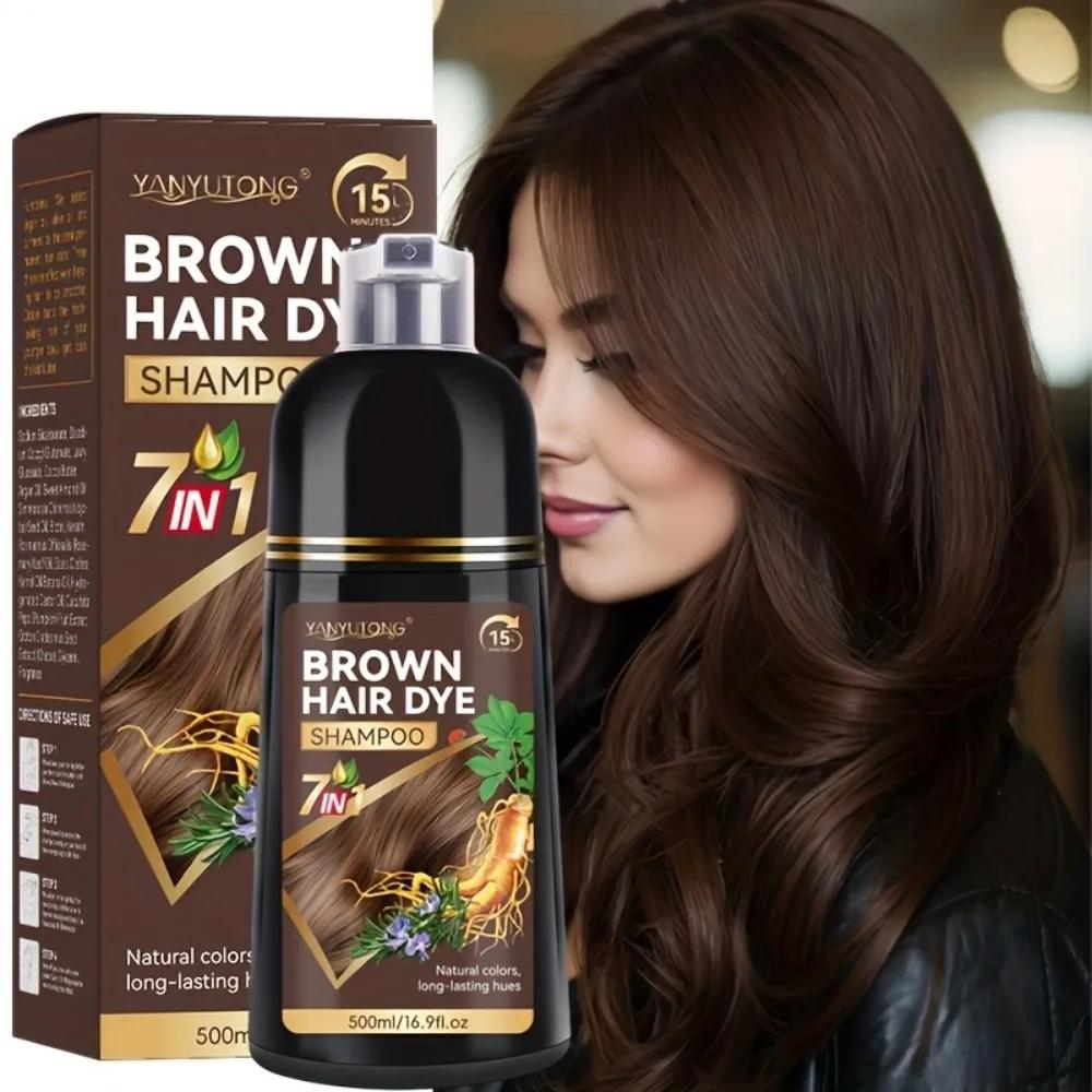 Shampoo colorant pour cheveux 7-en-1 unisexe pour adultes, mousse colorante pour cheveux, colorant p