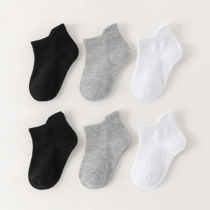 6 paires de chaussettes pour enfants, chaussettes blanches pour bébés garçons et filles