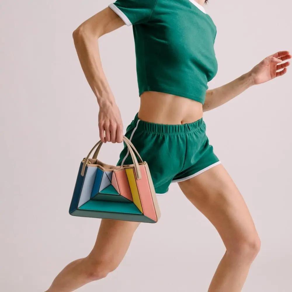 Sacs à main à panneaux pour femmes, sacs à bandoulière Patchwork de luxe en cuir Pu, petit fourre-to