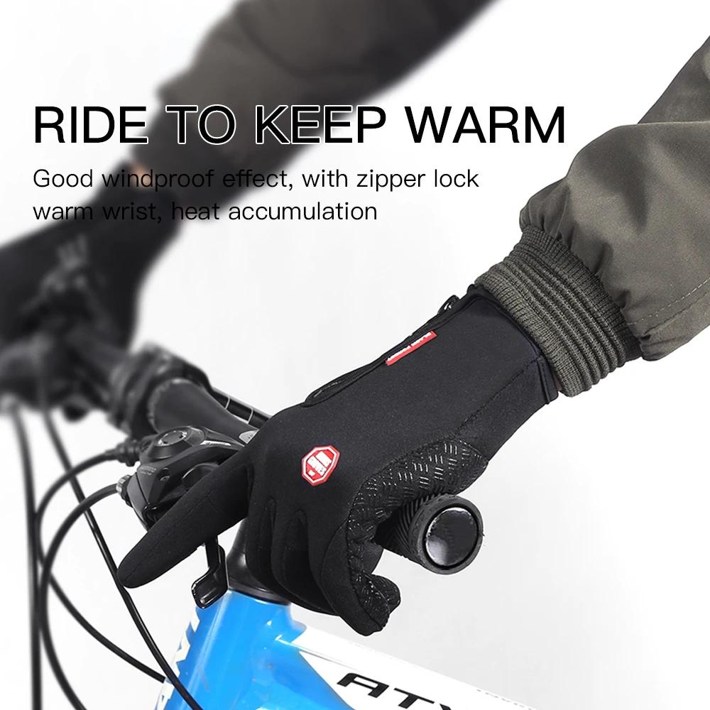 Gants de moto pour hommes et femmes, coupe-vent, antidérapants, pour écran tactile, en polaire, gard