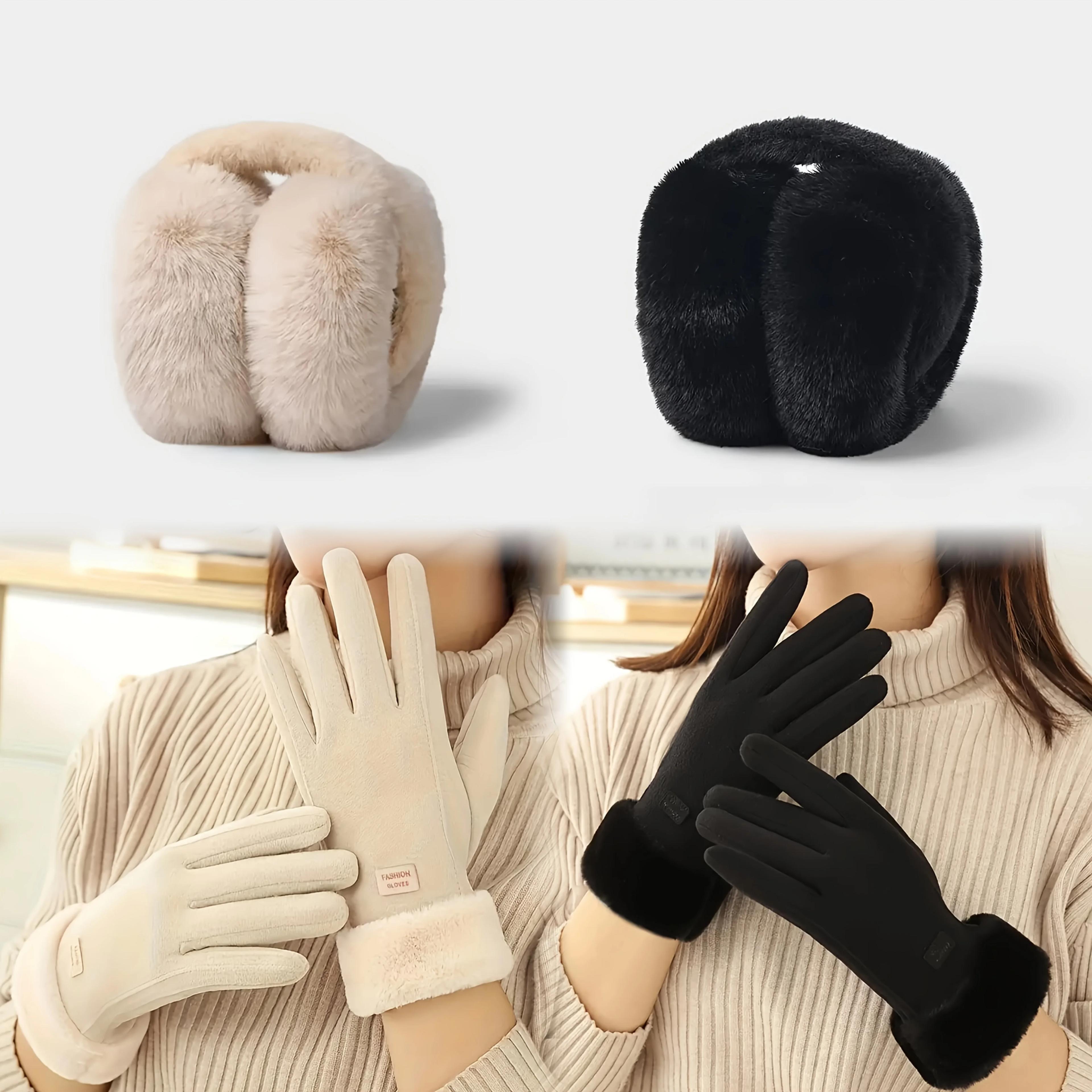 Gants d'hiver chauds pour femmes, compatibles avec les écrans tactiles, doublés de peluche, épais, p