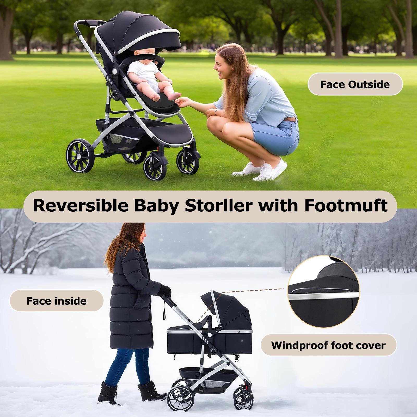 3 en 1 bébé poussette système de voyage poussette landau pour bébé avec siège auto haute paysage mul