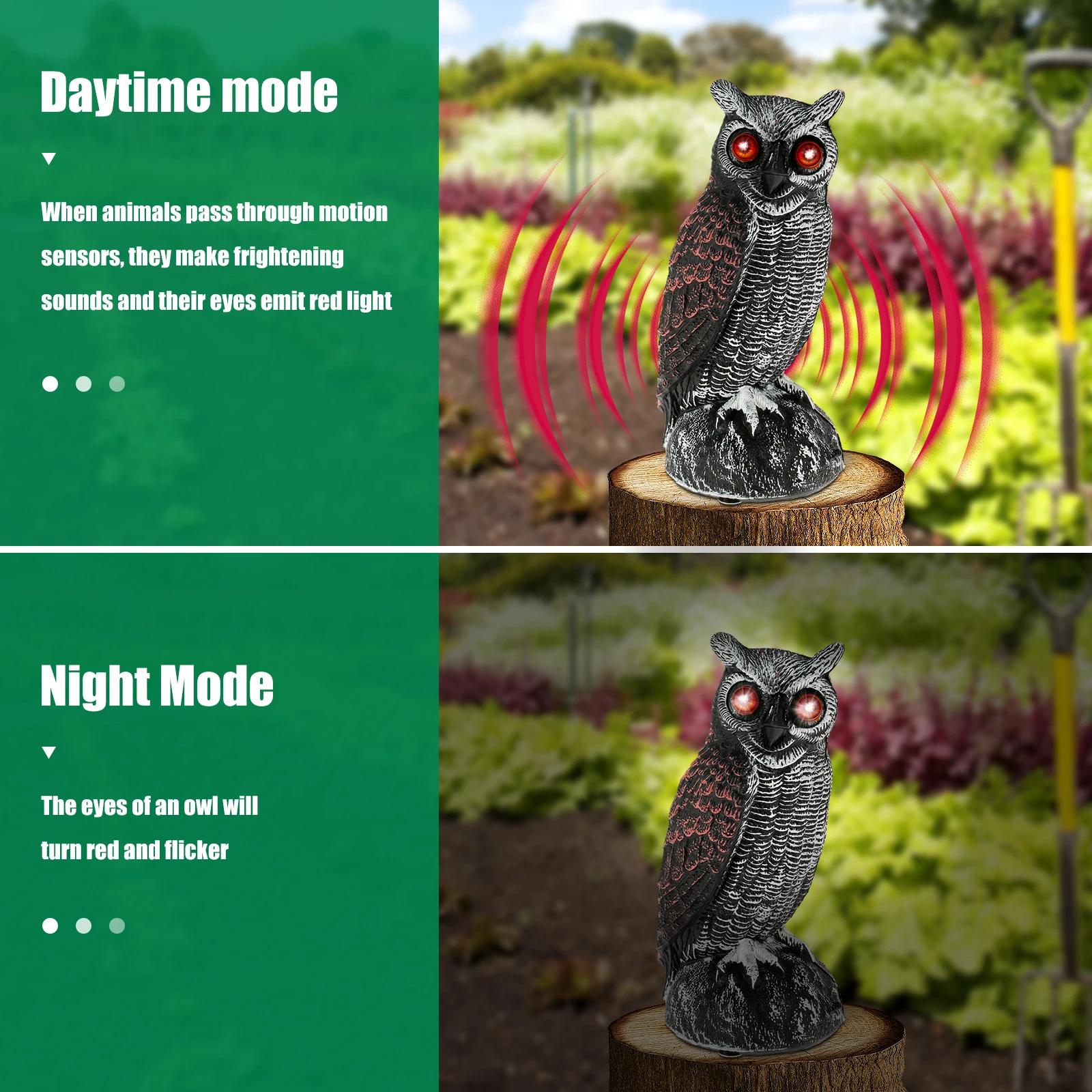 Faux théâtre solaire avec son et yeux effrayants, décoration de jardin, étanche, dissuasif, formateu