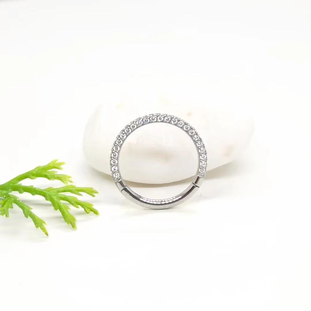 Piercing en titane, boucles d'oreilles, anneaux de nez, en Zircon, Septum, Tragus, Cartilage, Helix,