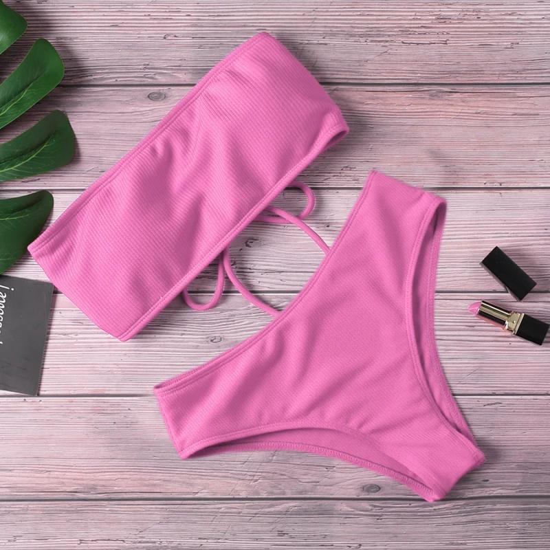 2024 nouveau Bikini taille haute sans bretelles Sexy Bikini femmes maillots de bain femmes mode mail