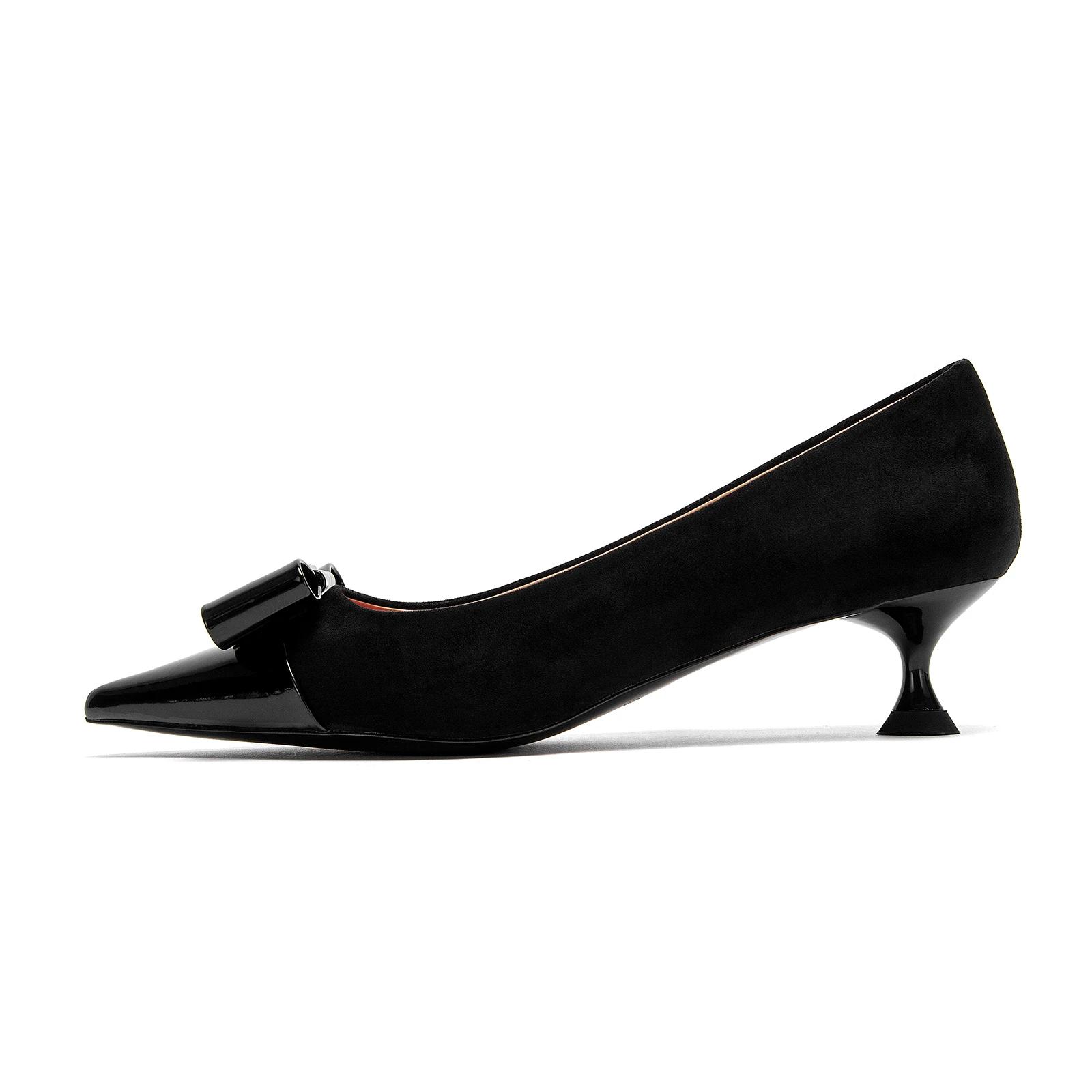 CHCH femmes talons hauts hiver Anti velours chaussures pour femmes dîner d'affaires talons noirs 5 c