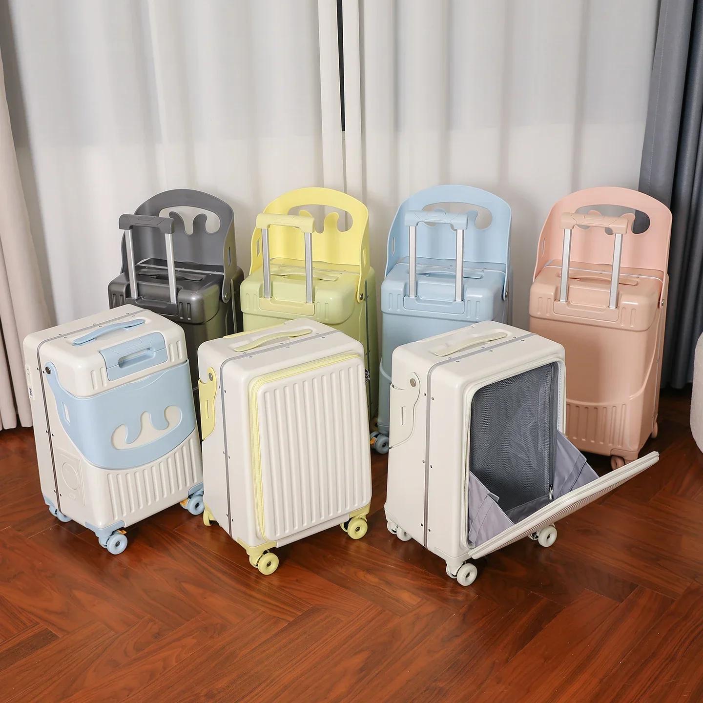 Bagage maman pour promenades avec les enfants, valise trolley parent-enfant de type poussoir, bagage