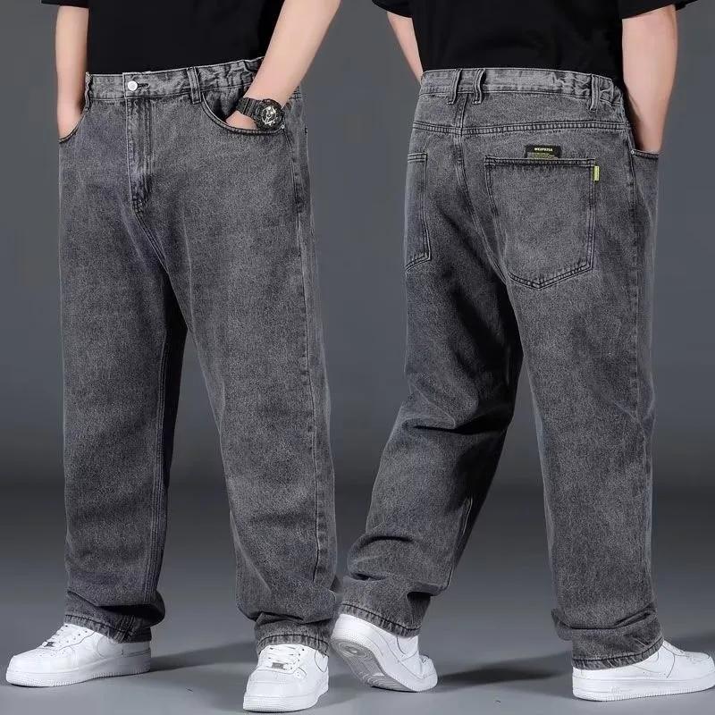 Jean surdimensionné pour homme, pantalon en Denim, grande taille, Baggy Y2k, Cargo noir, jambes larg