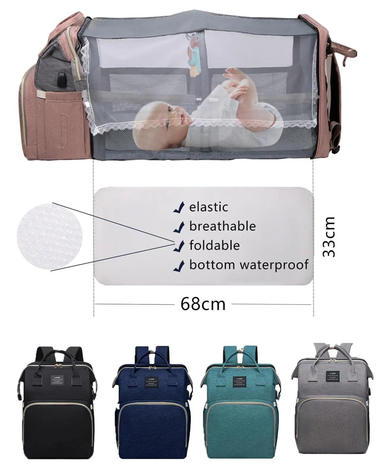 Sac à dos pour couches avec matelas à langer, grande capacité, sac de voyage pour bébé pour maman, i