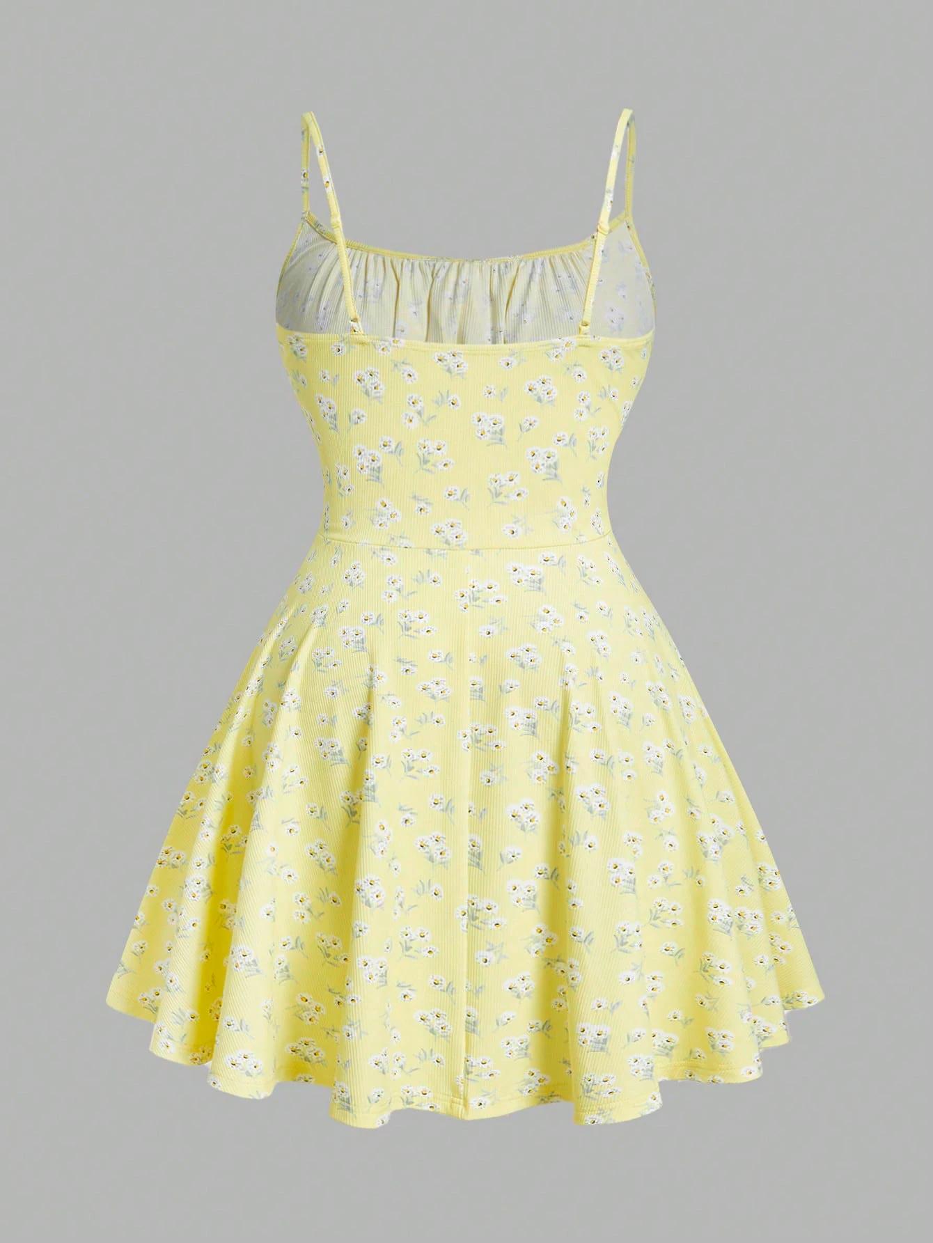 Robe camisole florale élégante, sans manches, à fines bretelles, nouvelle mode