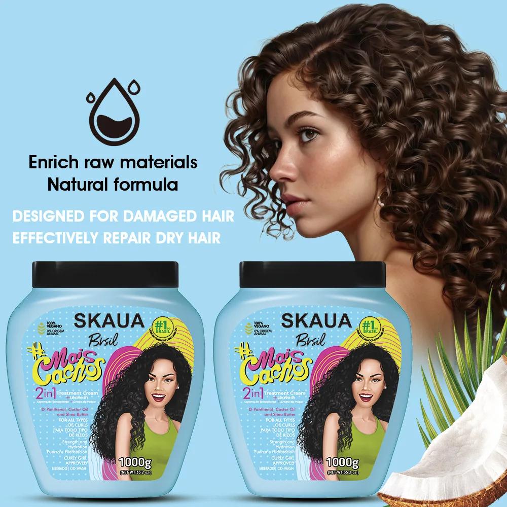Masque capillaire et après-shampooing 2 en 1 à l'huile de noix brésilienne : améliore les cheveux se