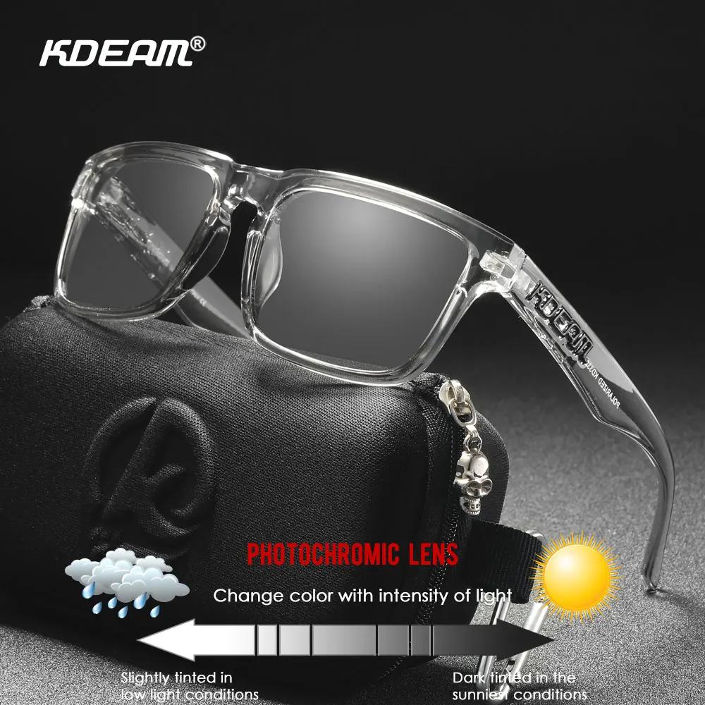 KDEAM lunettes de soleil photochromiques et polarisées hommes catégorie 3 lunettes de soleil polaris