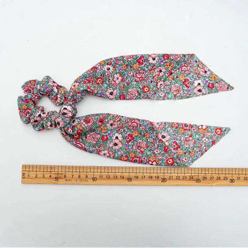 Chouchous à pois longs pour femmes, corde à cheveux coréenne, écharpe queue de cheval, bandeau élast