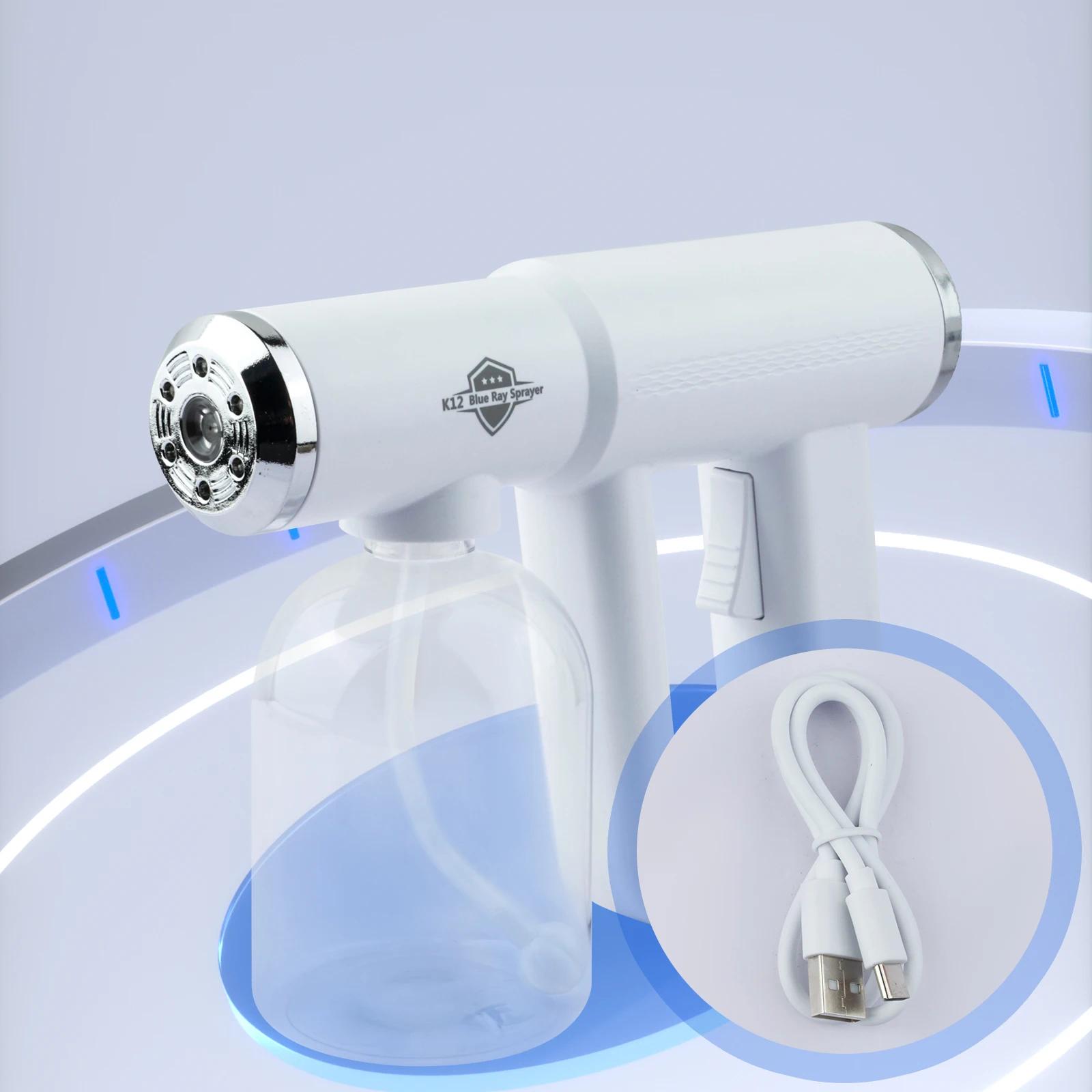Pulvérisateur de barbier à lumière bleue Nano 300ML, USB, après-rasage électrique, pistolet nébulise