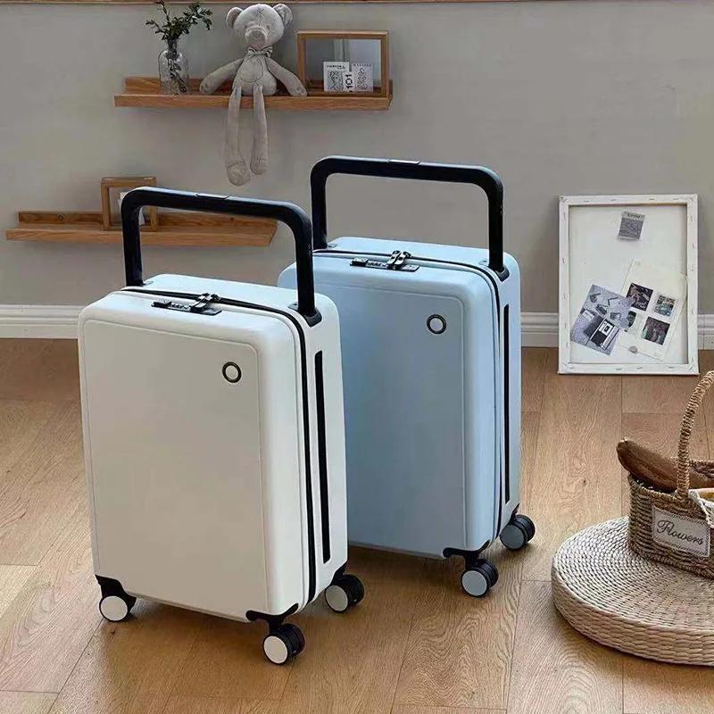 Valise de Voyage à Roulettes avec Fermeture Éclair, Bagage à Main, Trolley TSA, Mot de Passe, USB, 2
