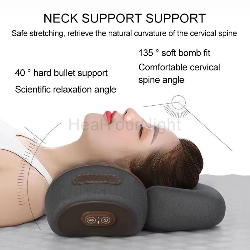 Oreiller électrique de Massage du cou, masseur de cou à vibrations chauffantes, Traction cervicale d