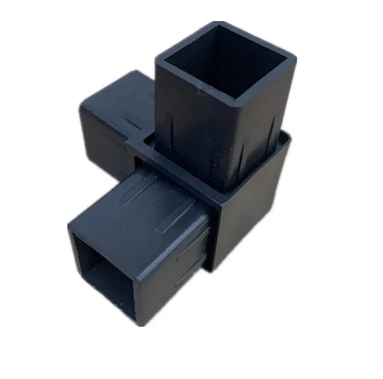 Tube carré 40x40, connecteur à trois voies, Tube en plastique en alliage d'acier inoxydable, connexi