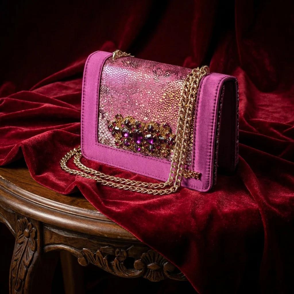 Nouvel ensemble de chaussures à talons hauts et sac de style INS, design italien, orné de strass, pa