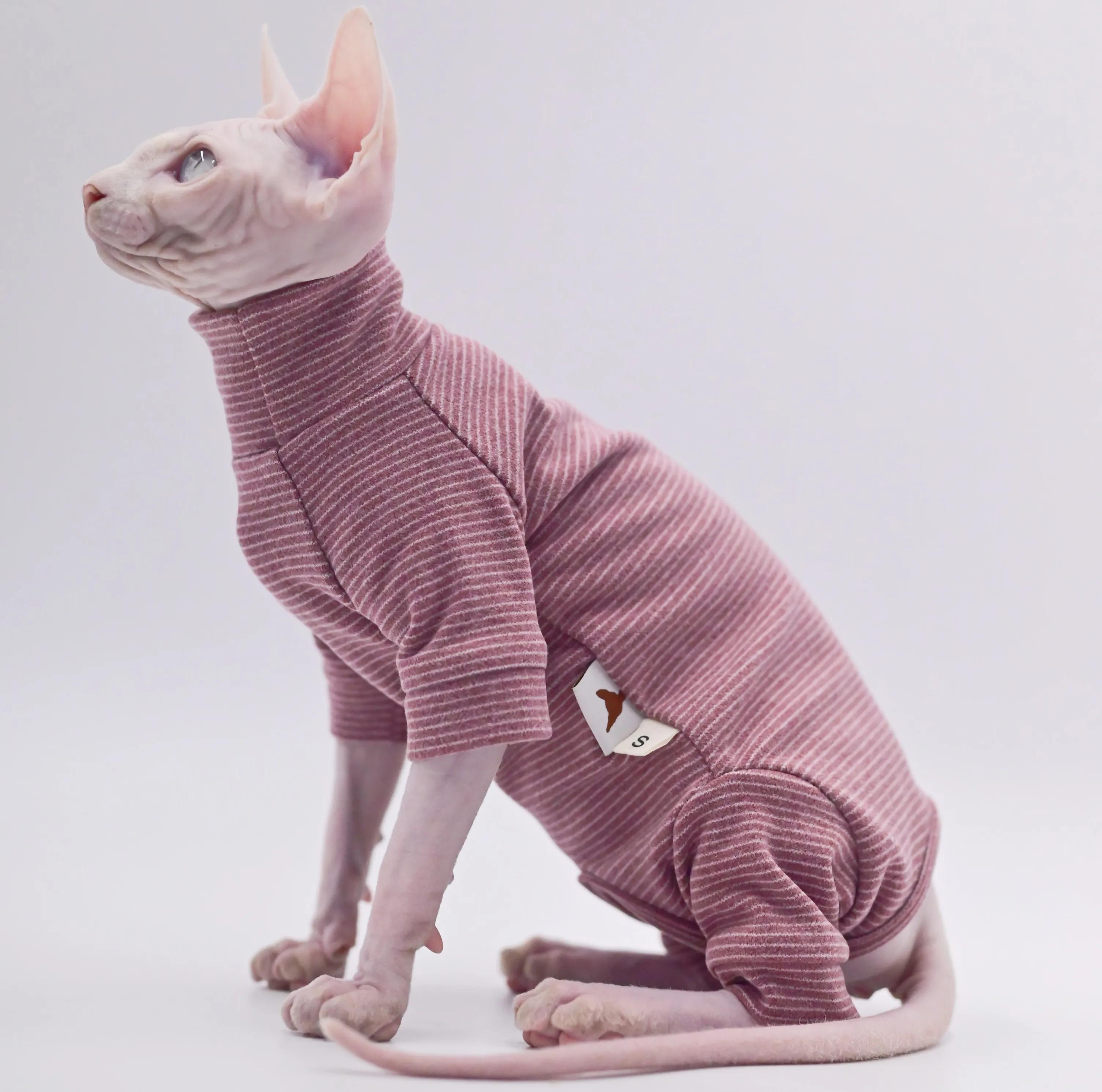 Vêtements pour chats sans poils, sweat à capuche chaud et doux à quatre pattes pour chats Sphynx pou
