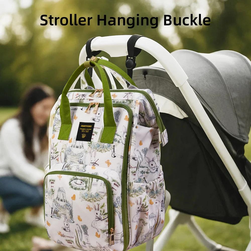 Sac à dos pour couches Sunveno de grande capacité – Sac de maternité élégant avec poches multifoncti