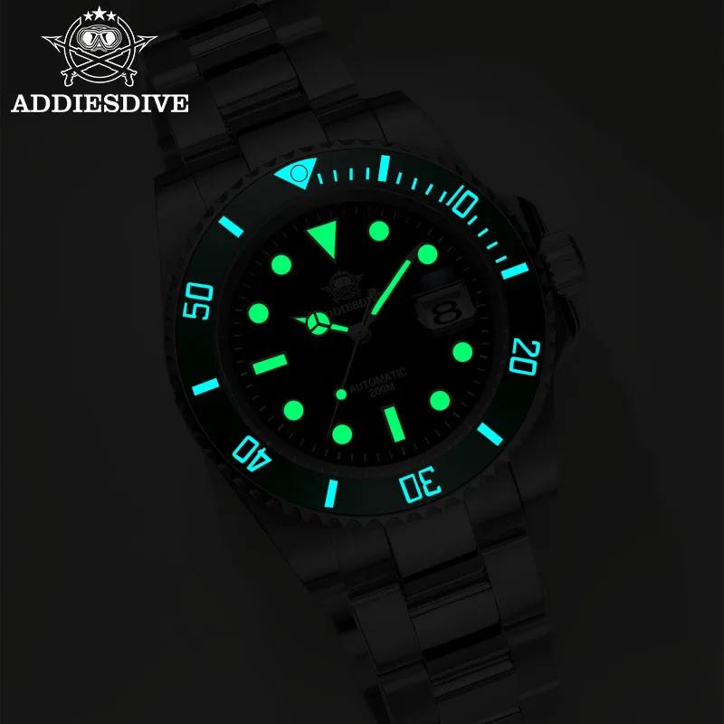 ADDIESDIVE montre automatique de luxe pour hommes 8215 montre mécanique BGW9 montre de plongée en ve