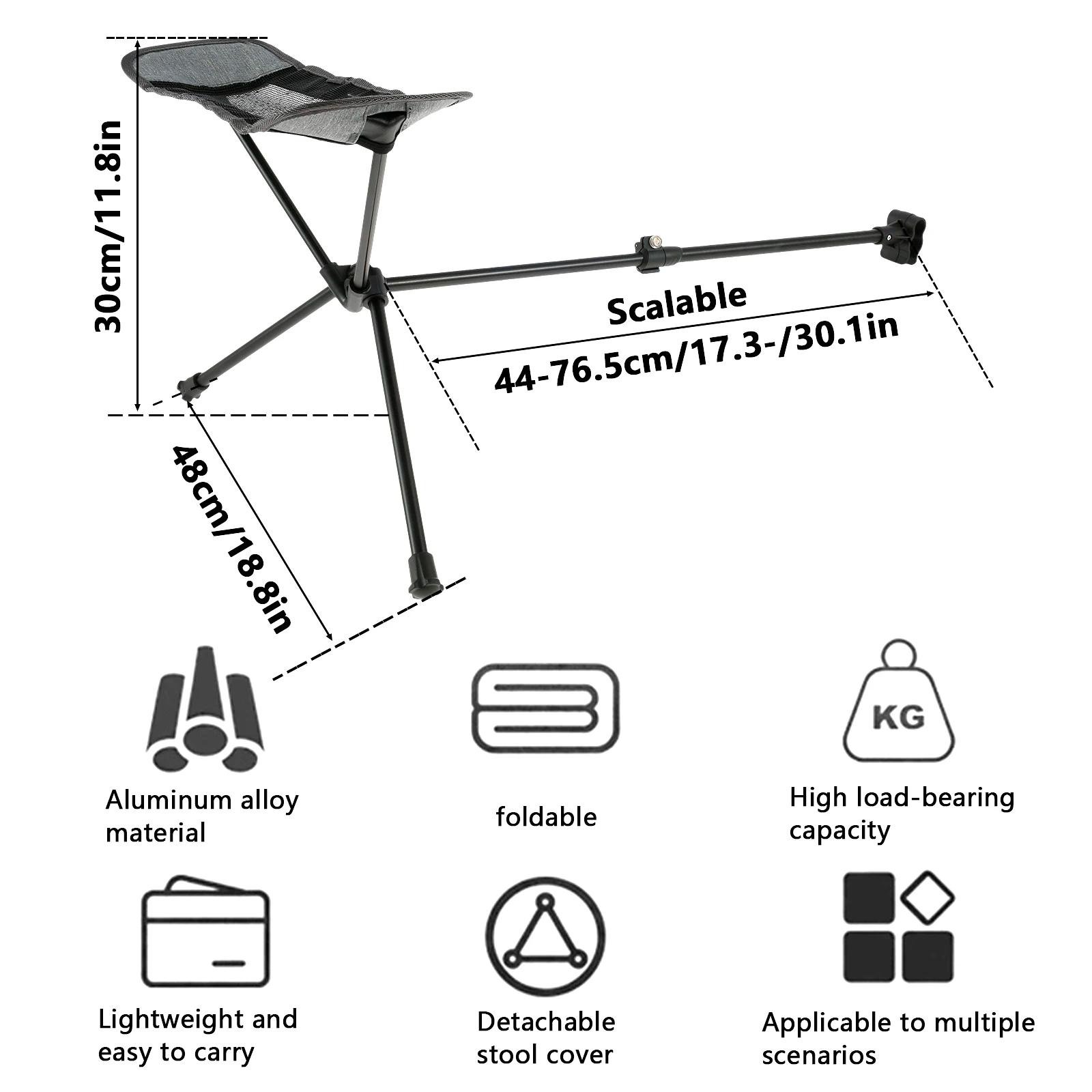 Chaise portable d'extérieur pliable, repose-pieds de camping, chaise inclinable, chaise lunaire, rep