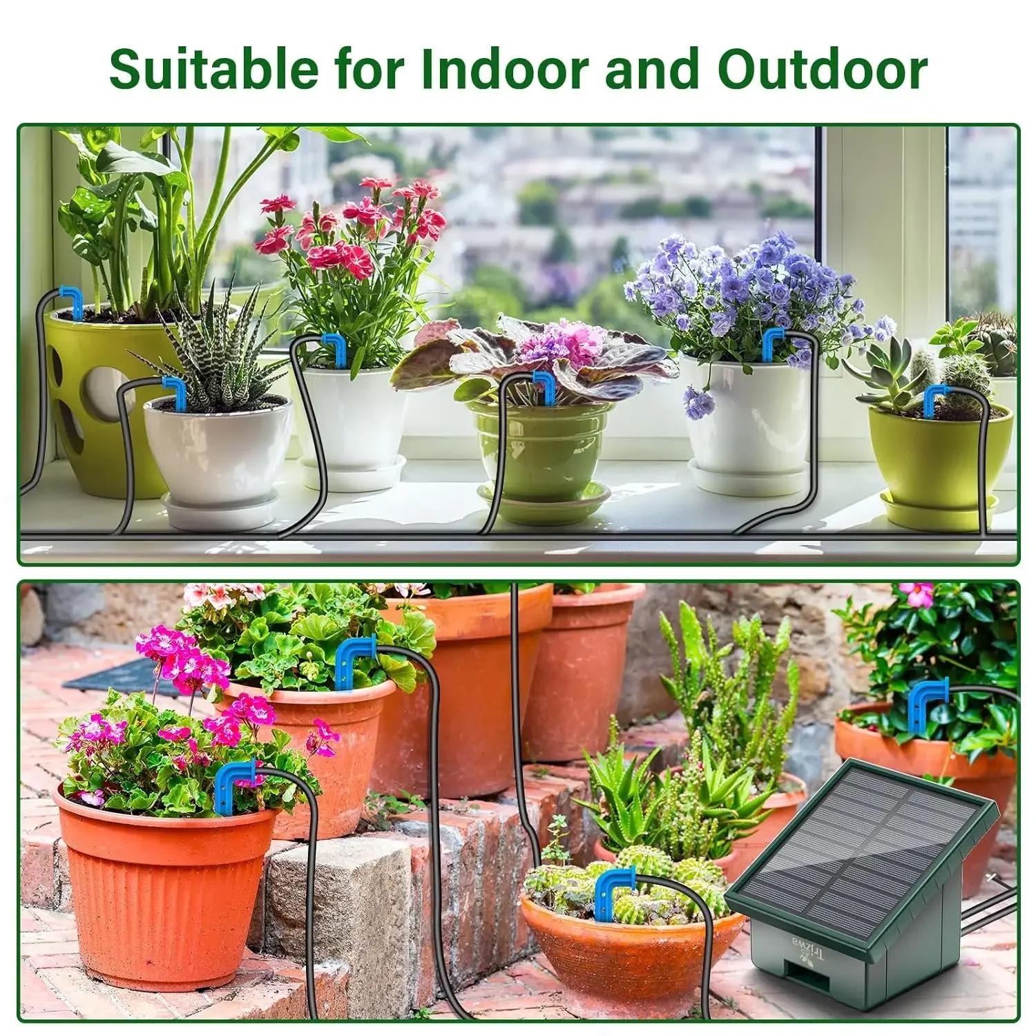 Système d'irrigation goutte-à-goutte solaire automatique, pour jardin, balcon, bricolage, tuyau d'ar