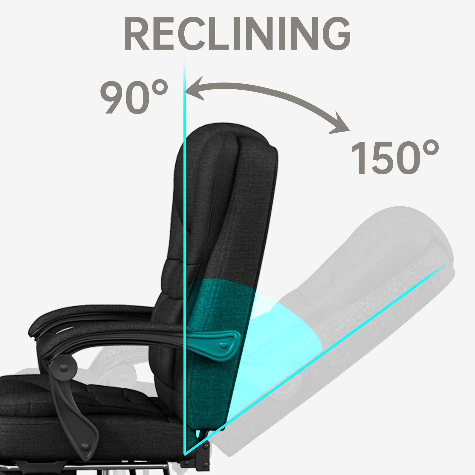 Chaise de bureau de direction ergonomique – Chaise à dossier haut avec appui-tête et soutien lombair