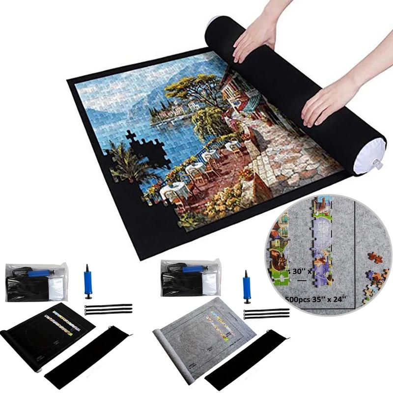 Tapis de puzzle en rouleau de feutre, tapis de jeu, couverture pour jusqu'à 1500 pièces, accessoires