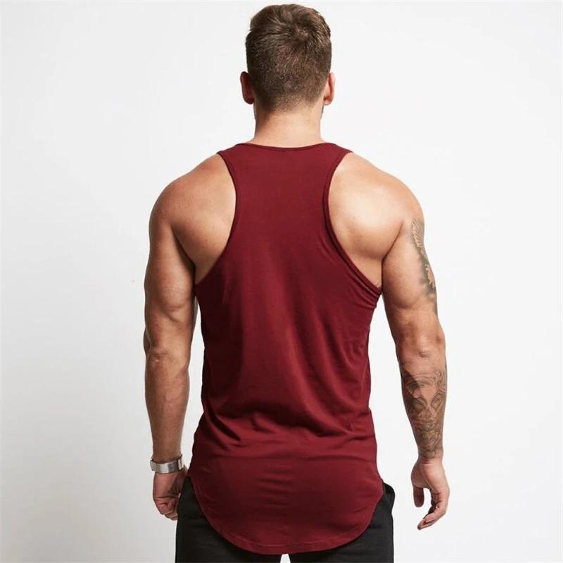 Gilet de sport d'été en coton pour hommes, T-shirt confortable à bascule, vêtements d'entraînement