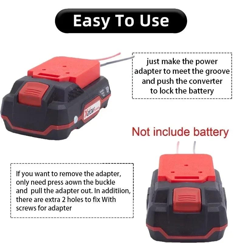 Adaptateur de bricolage pour Lidl Parkside X20V, adaptateur de batterie Li-Ion, connecteur de perfor