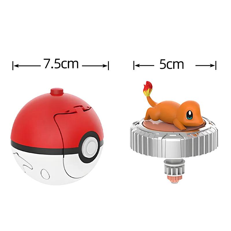 Pokemon Spinning Top Action Figure Set, Pikachu, Charmander, SLaura, Tle Mew, Eevee, Elf Ball, pouve