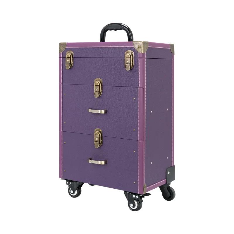 Trousse de tatouage professionnelle avec roulettes à frein pivotant, grande capacité, organiseur de 