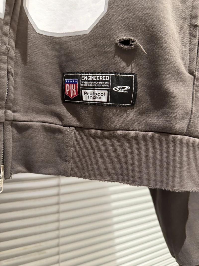 Vestes de football unisexe de haute qualité avec broderie effet déchiré et slogan numérique