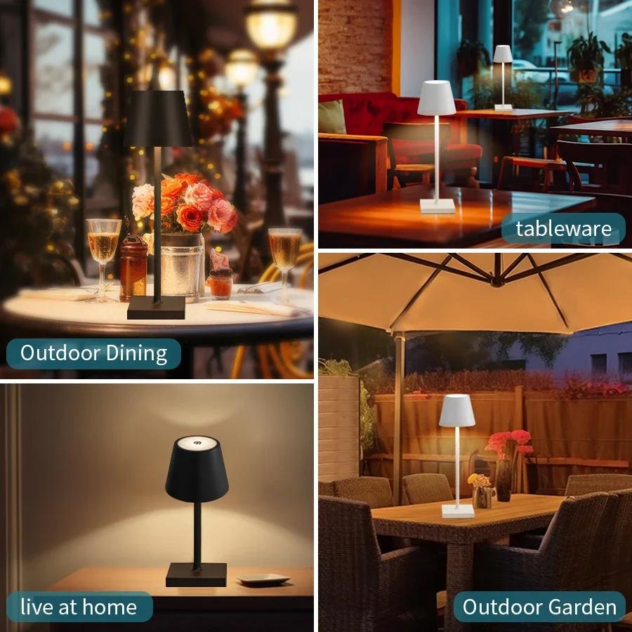 Lampe de bureau LED lampe de Table Rechargeable Usb Bar Restaurant Ambiance lampes tactiles sans fil
