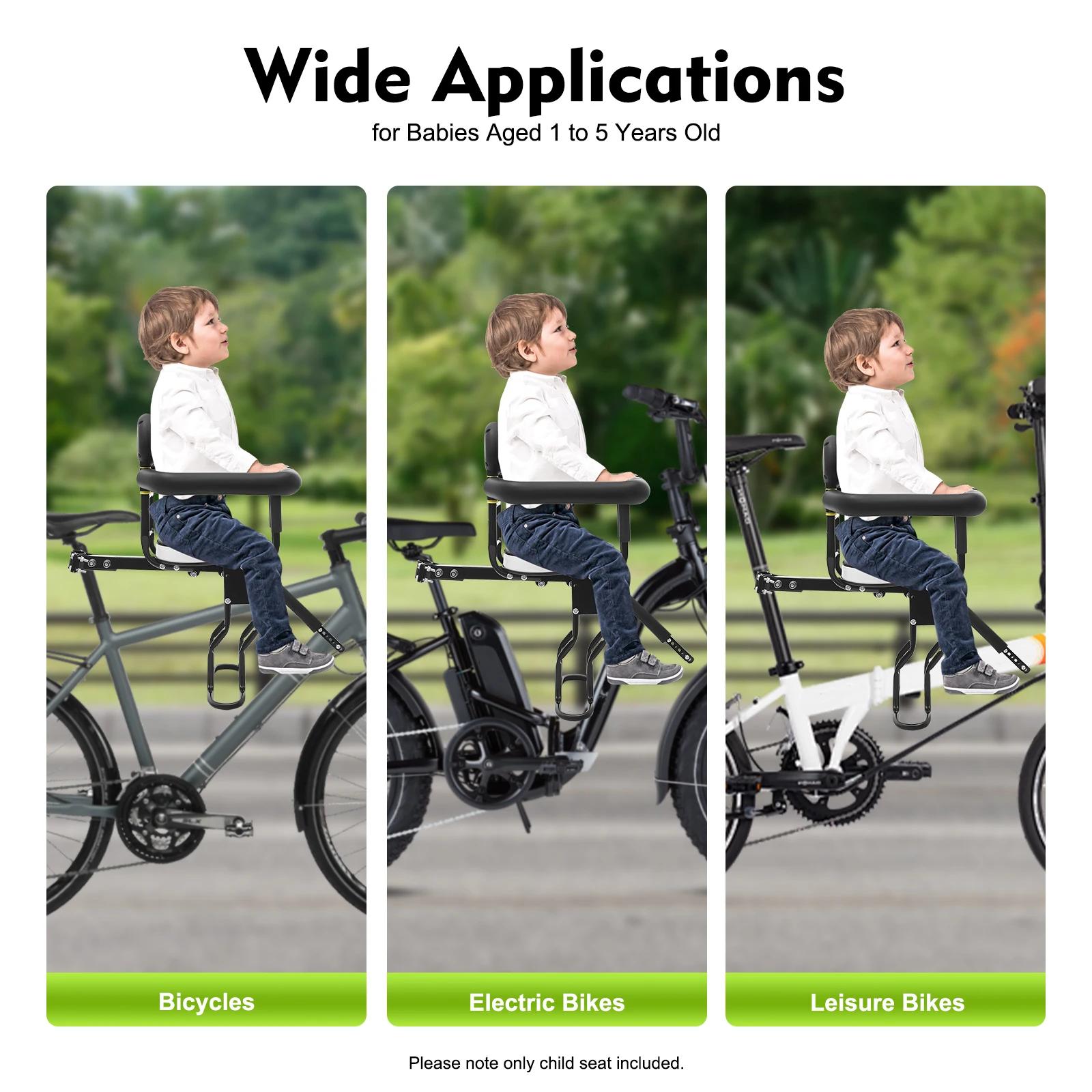 Siège avant avec garde-corps et pédale de protection, siège enfant, siège vélo, chargement jusqu'à 8