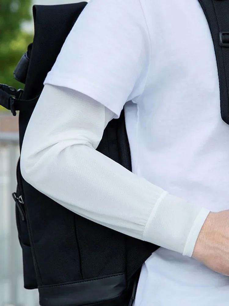 Manchons de protection solaire amples en soie glacée pour hommes, 1 paire, gants de glace UV, protèg