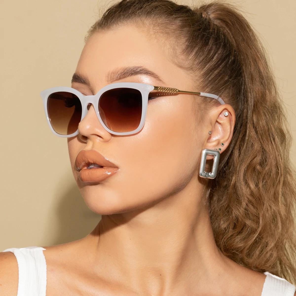 Lunettes de soleil carrées classiques femmes hommes Vintage marque lunettes de soleil cadre en allia