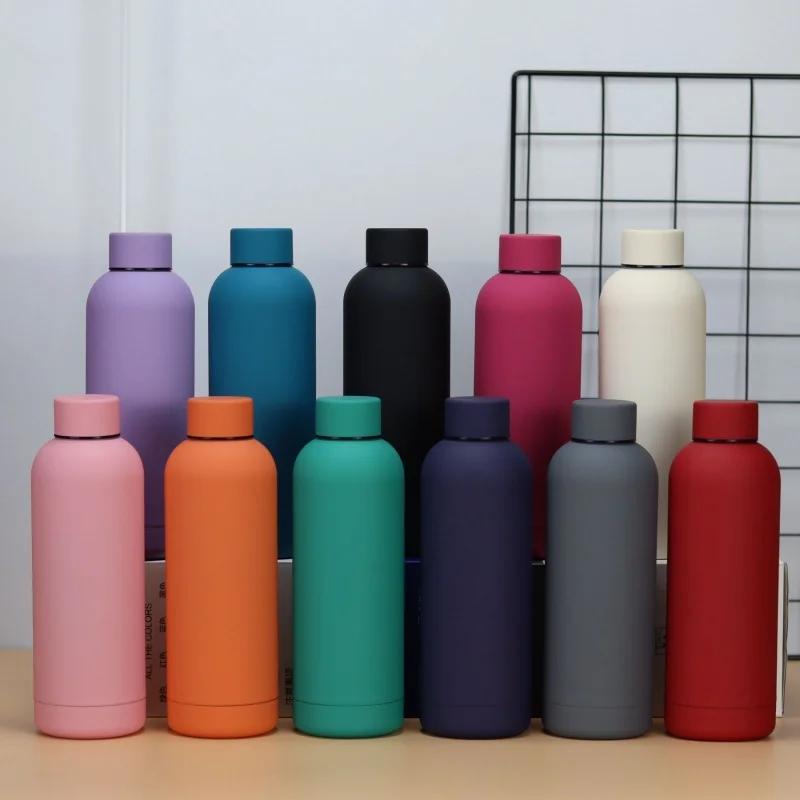 Bouteille isolée de 750ml, pichet en acier inoxydable de couleur unie avec couvercle, tasse à café g