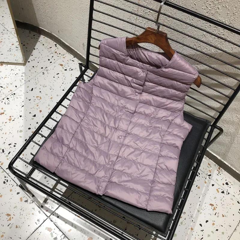2025 nouvelles femmes sans manches doudoune printemps hiver femme 90% duvet de canard blanc Ultra lé