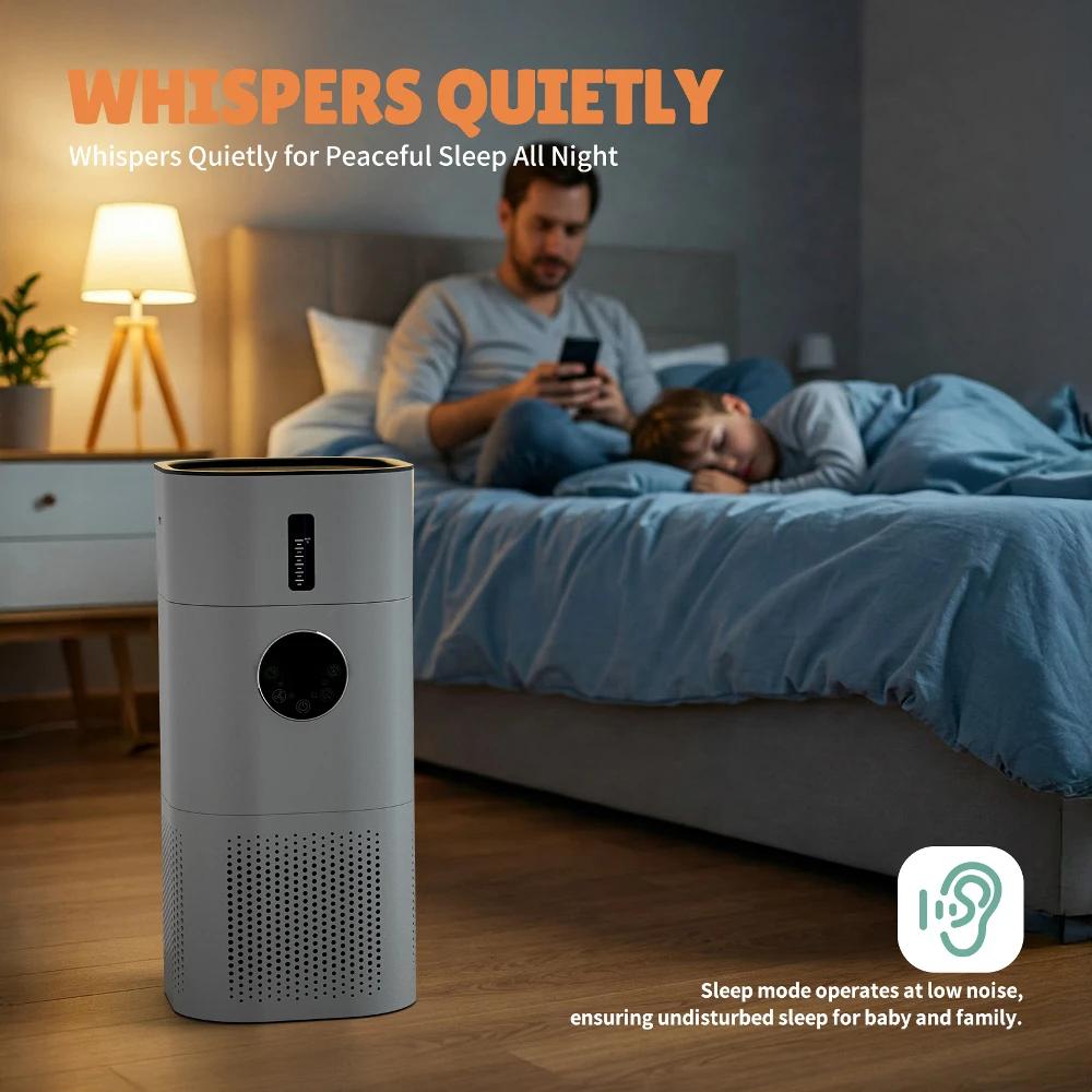 Purificateur d'air et humidificateur ROUNY, appareil multifonction 2 en 1, désodorisant et humidific