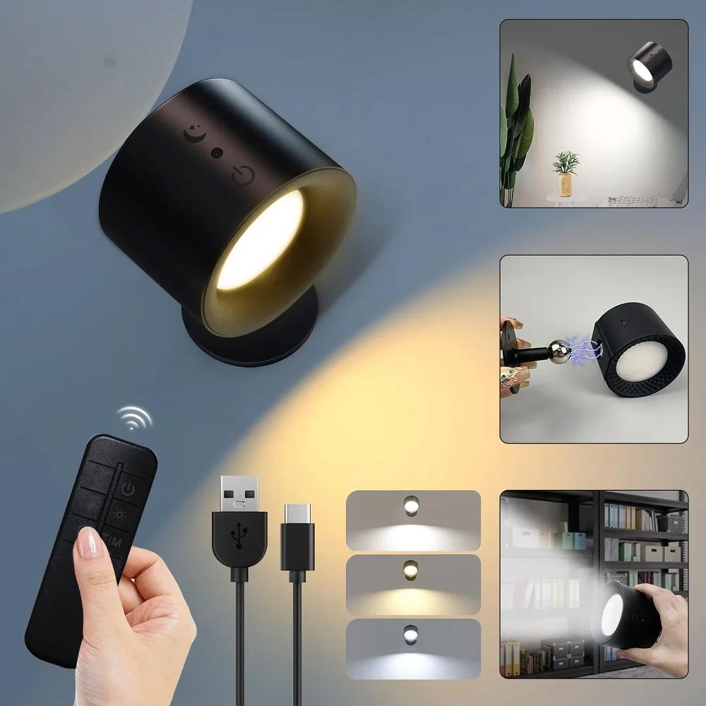 LED appliques murales lumière contrôle tactile Double tête applique 360 rotatif 3 couleurs appliques