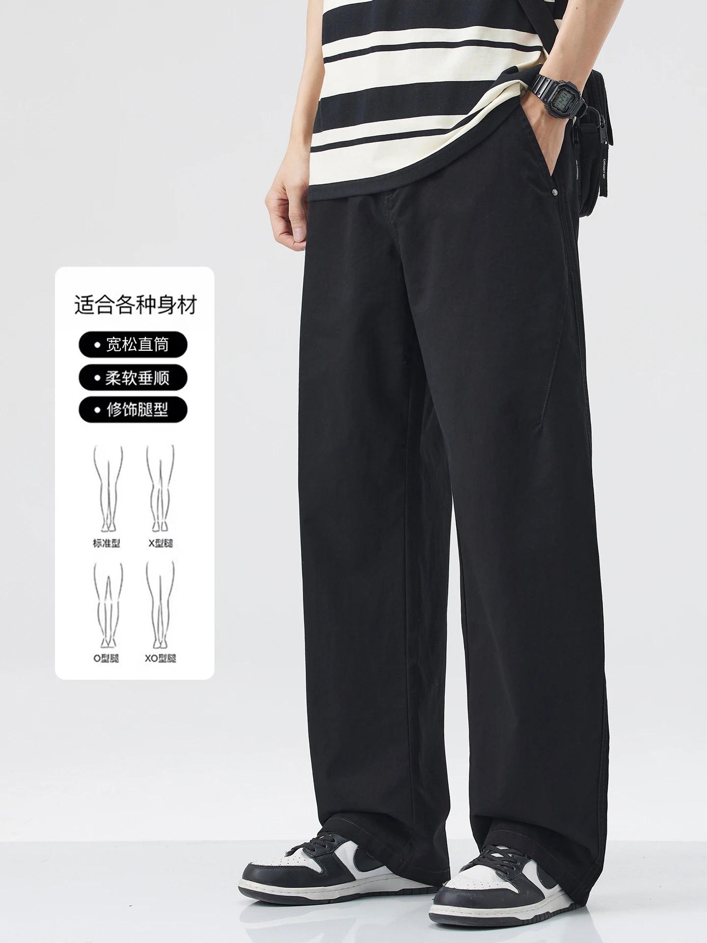 DUKEEN 100% coton hommes pantalons longs décontractés été décontracté coupe droite résistant aux rid