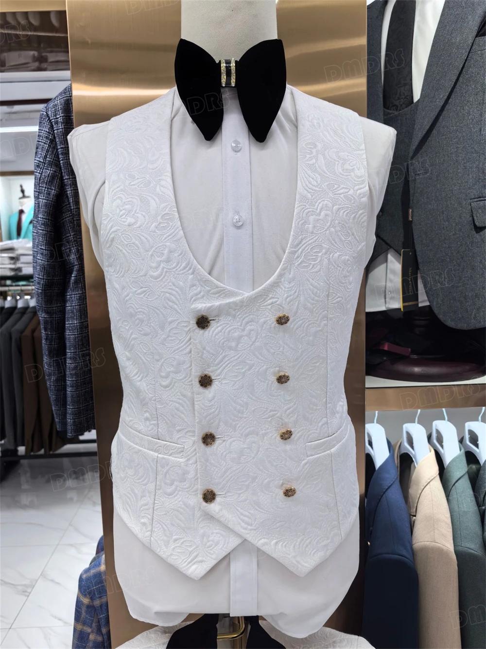 Mode Paisley hommes 3 pièces costume formel ensemble Blazer gilet pantalon mariage marié costumes me